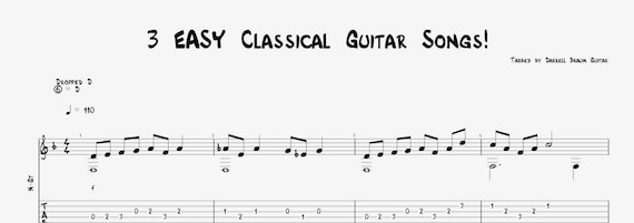 3 EASY Classical Guitar Songs Etsy