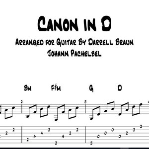 Canon in D (Pachelbel&#39;s Canon) Arranged for Guitar!