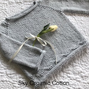 Available for Custom Order: Hand Knit Organic Cotton Baby/Toddler Sweater