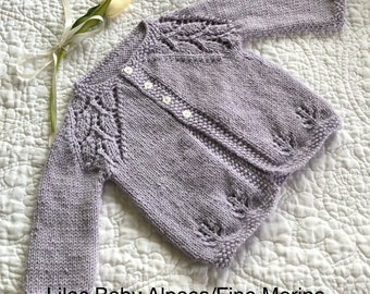 Available for Custom Order: Hand Knit Merino Wool/Baby Alpaca Blend Baby/Toddler Cardigan