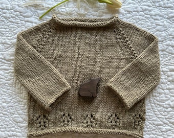 Hand Knit Organic Cotton Pullover Toddler Sweater