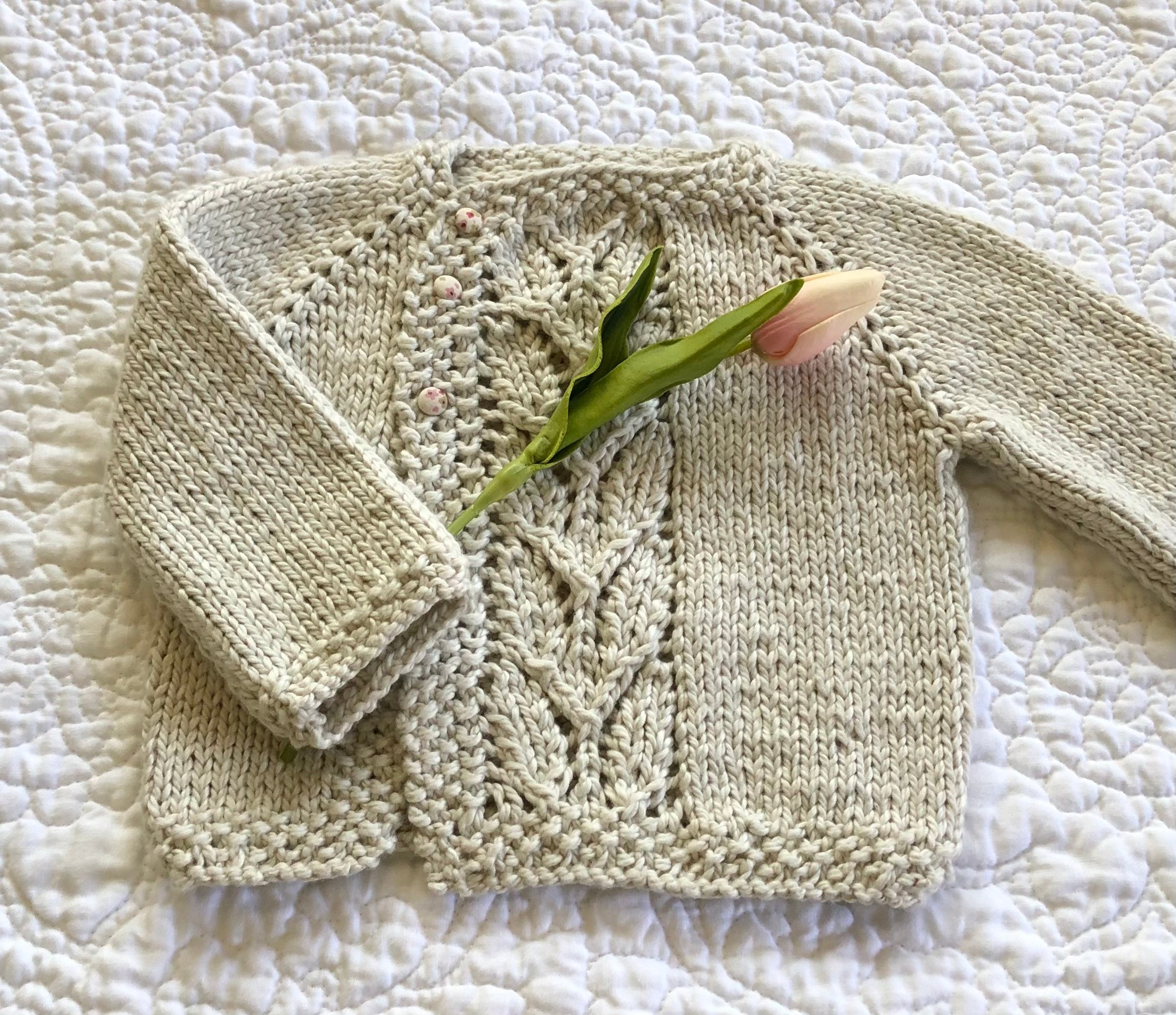 Handmade Organic Cotton Crochet Baby Cardigan