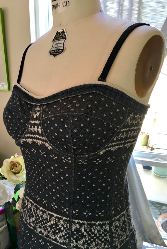 Dolce & Gabbana Sexy Bustier Nordic Knit Dress
