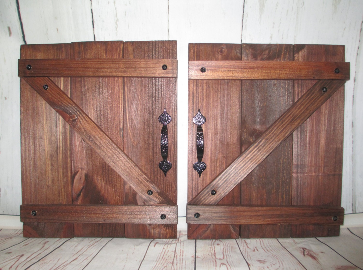 Handcrafted Wood Mini Barn Door/Shutter Wall Decor with Black Etsy