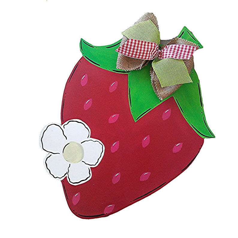 Strawberry Door Hanger Wreath Sign Summer Decor Screen Door Etsy