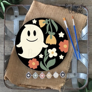 Paint by Number Happy Ghost Wood Kit
