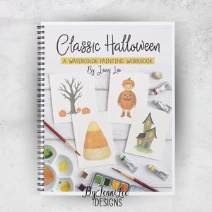 Classic Halloween Watercolor Painting Workbook, 12 Ready to Paint Illustrations, ISBN: 9781968591212