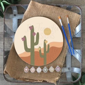 Paint by Number Desert Flowers Wood Kit