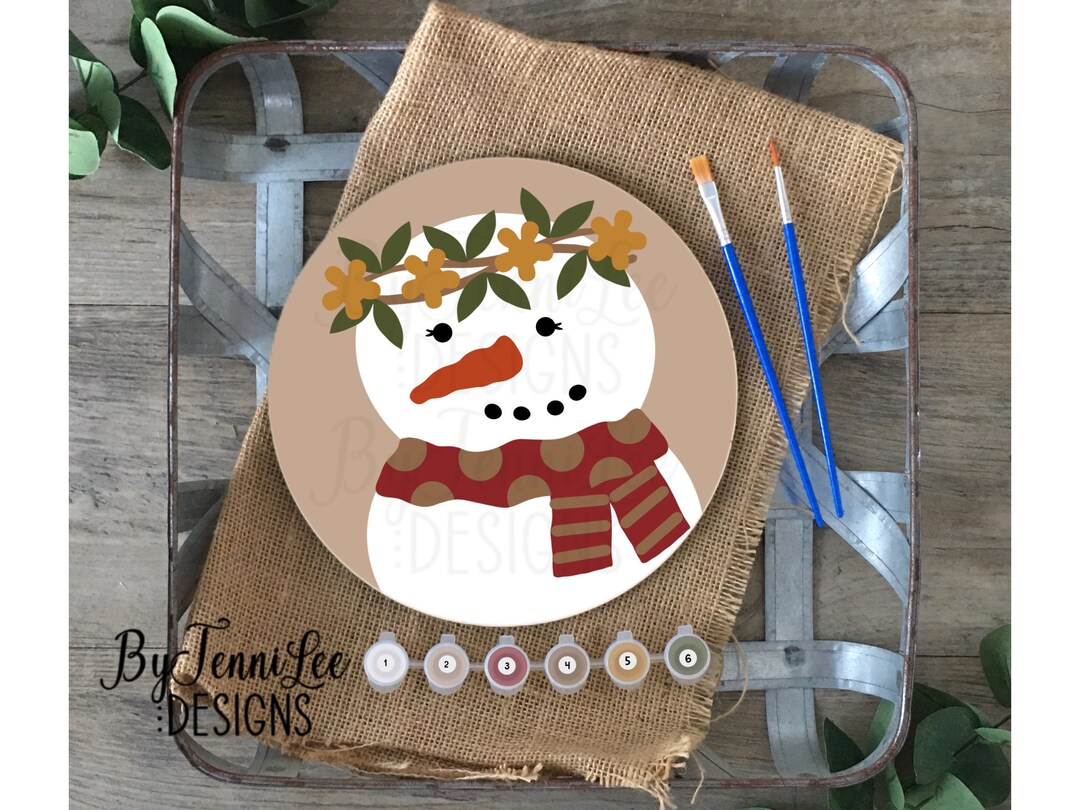 Paint by Number Paint by Number Adult Winter Snowman Etsy