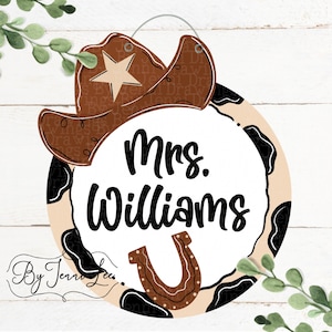 Teacher Door Sign, Western Door Hanger, Back to School Door Sign, Classroom Teacher Gift, Back to School, Personalized Teacher Sign