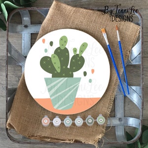 Vintage Inspired PAINT by NUMBER Kit Adult, Desert Cactus , Canyon Rock  Painting , Easy Beginner Acrylic Painting DIY ,wall Decor Gift Mom 