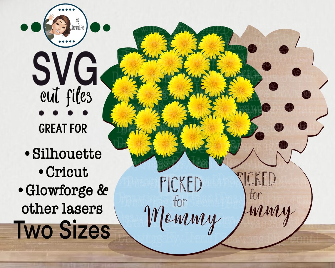 Flowers for Mommy Round Vase SVG File Picked for Mommy Vase Etsy