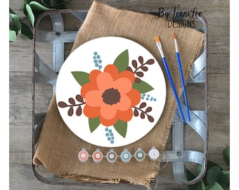 Paint by Number Fall Florals Wood Kit