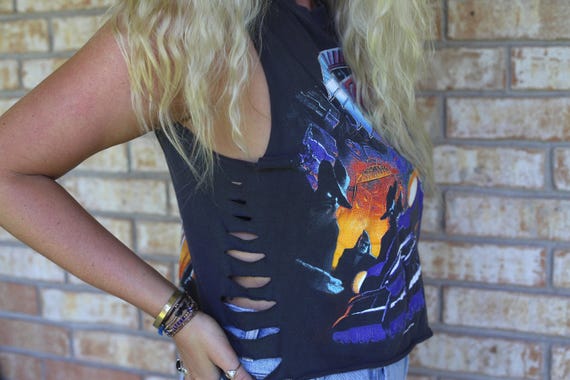 1 of 1- ZZ Top Recycler Side Cuts Cropped Shirt Size L - Etsy