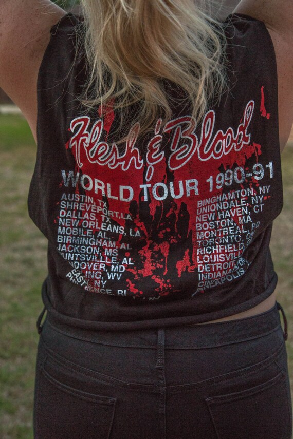 Forever 21 Boston US Tour T Shirt Vintage Wash Raw Hem Crop Tee