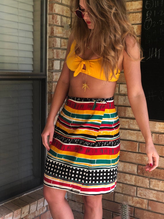 Button wrap skirt hot sale
