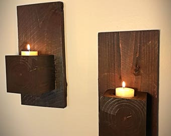 set of 2 wood block wall sconce rustic home decor home living candle holder rustic candle holder tealight candles candle holder - Rustic Candle Wall Sconces set of 2 wood block wall sconce rustic home decor home living candle holder rustic candle holder tealight candles candle holder - Rustic Candle Wall Sconces