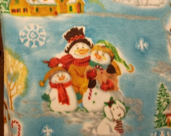 COBERTOR DE LÃ - FAMÍLIA DE BONECO DE NEVE - Cobertor de lã sem costura 58" x 72" lance, bebê, cachorro, gato, quente, macio, aconchegante, fofo, leve, respirável, pelúcia