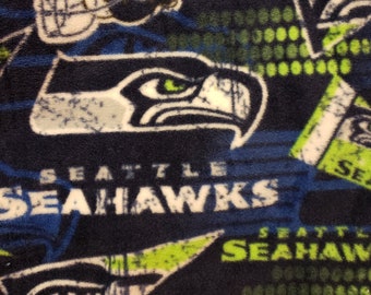 FleeceDECKE - SEATTLE SEAHAWKS Retro - 100 x 100m Fleecedecke, Baby, Hund, Katze warm kuschelig flauschig leicht atmungsaktiv plüsch