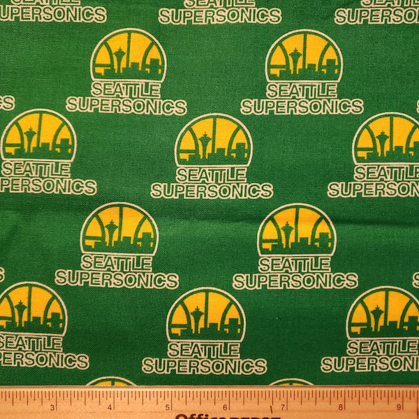 SEATTLE SUPERSONICS FABRIC Cotton