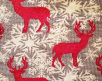 Cobertor de lã – CERVOS E FLOCOS DE NEVE DE NATAL – Cobertor de lã sem costura 58" x 72"; Jogue, bebê, cachorro gato quente macio aconchegante luz fofa respirável