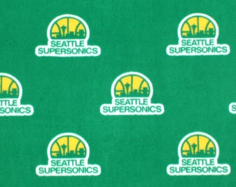 FleeceDECKE - SEATTLE SUPERSONICS Green No-Sew Fleece Decke 58" x 72" Print Nicht mehr hergestellt!!! Überwurf, Baby, Hund, Katze, warm, weich, gemütlich