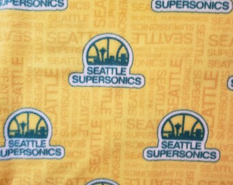 COBERTOR DE LÃ - SEATTLE SUPERSONICS Cobertor de lã amarelo sem costura 58" x 72" lance, bebê, cachorro, gato, quente, macio, aconchegante, fofo e leve respirável