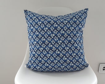 Cushion cover, blue and white