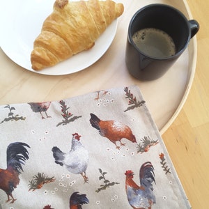 Chicken Farm tea towel, chivken tea towel, country home  kitchen towel