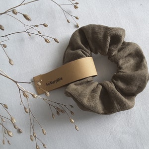 Scrunchie Driftwood, natural linen scrunchie Mud