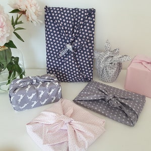 Tessuto Furoshiki, imballaggio sostenibile, riutilizzabile, festa estiva, matrimonio, compleanno, Natale, confezioni regalo
