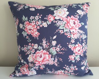 housse de coussin "jardin de roses, bleu"