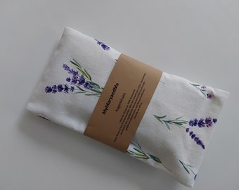 Yoga eye pillow, organic linseed and organic lavender, cover with lavender print