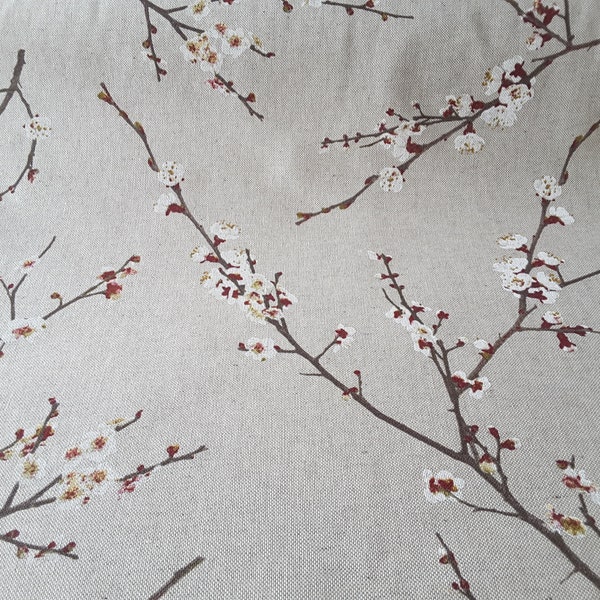 Stoff mit Kirschblütenmotiv, 80% Baumwolle, Rest Polyester, Sakura Stoff, Japanese blossom fabric