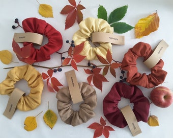 Scrunchie natural linen, new autumn colours