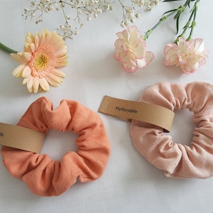 Leinen Scrunchie &quot;Perfect Blush&quot;, Leinenscrunchie, Haarband Leinen, Haargummi Leinen, Linen Scrunchie