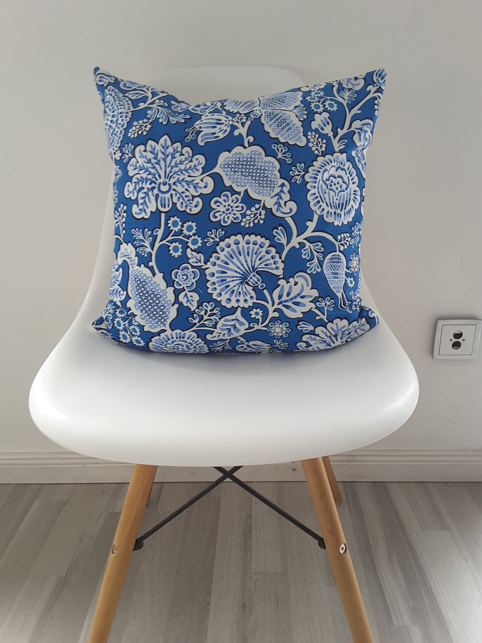Cushion Cover Blue and White Etsy