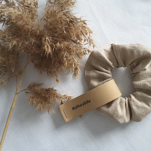 Scrunchie Driftwood, natural linen scrunchie Sand