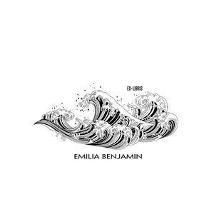 May include: Black and white illustration of a large wave with the text "EX-LIBRIS" and "EMILIA BENJAMIN" below.