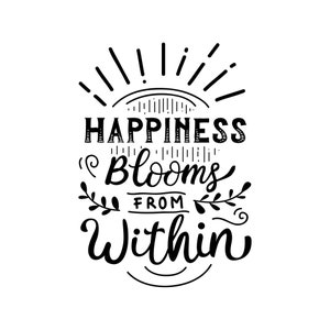 Sello de felicidad, sello de cita, texto inspirador, sello de goma, tallado a mano, sello de cerámica, sello de postal