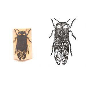 Sello de cigarra, sello de insecto, sello de madera, tallado a mano, sello de cerámica, sello textil, bloque de impresión, sellos de tela