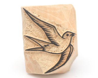 Hand Carved Swallow Bird Stamp: Planner, Cards, Scrapbooking