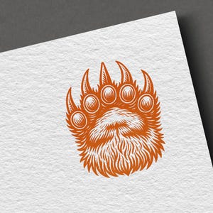 Sello de pata de oso, sello de oso, sello de madera, tallado a mano, sello de madera, bloque de madera, bloque de impresión, sello con su nombre