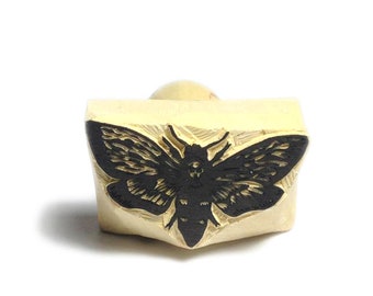 Moth stamp, butterfly stamp, insect stamp, wooden stamp, hand carved,  pottery stamp, textile stamp, printing block, fabric stamps