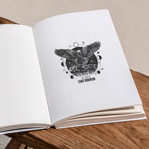 Exlibris Stempel, Raben Stempel, Bibliothek Stempel, Buch Stempel, Stempel, handgeschnitzt, Druckform, Keramik Stempel, Postkarten Stempel