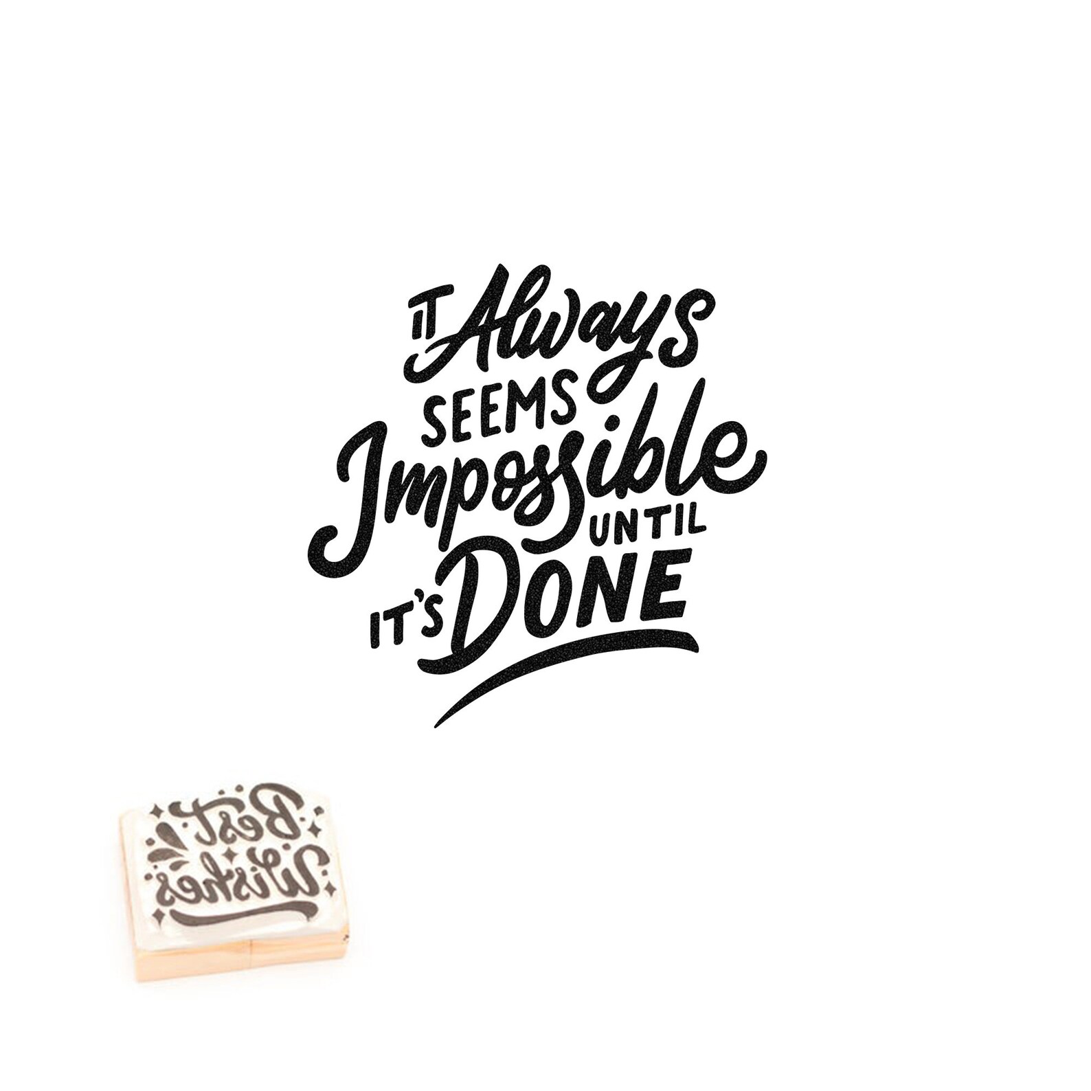 Quote Stamp Motivational Stamp Inspirational Text Rubber Etsy