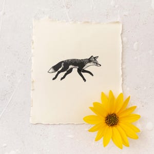 Fuchs Stempel, springender Fuchs Stempel, Holzstempel, handgeschnitzt, Holzstempel, Holzblock, Druckklischee, Stempel mit Ihrem Namen