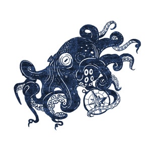 Sello de pulpo, sello de animal, sello de madera, tallado a mano, sello de madera, bloque de madera, bloque de impresión, sello con su nombre