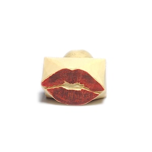 Sello de beso, sello de amor, sello de corazón, sello de boca, sello de San Valentín, regalo de San Valentín, regalo para ella, regalo para él, tallado a mano