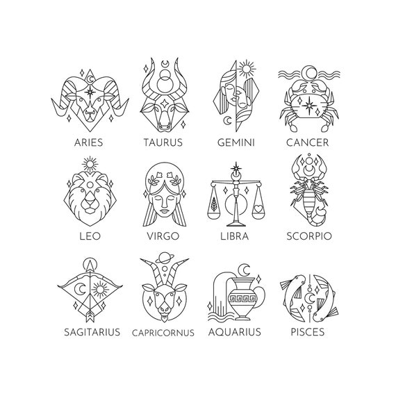 Zodiac Sign Stamp Horoscope Stamp Astrology Stamp - Etsy